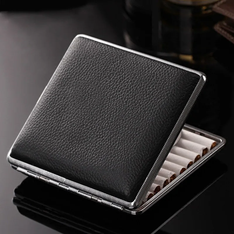 14/16/20 Cigarettes Genuine Leather Cigarette Case Vintage Classic Cowhide Metal Cigarette Boxes Men's cigarette holder
14/16/20 Cigarettes Genuine Leather Cigarette Case Vintage Classic Cowhide Metal Cigarette Boxes Men's cigarette holder