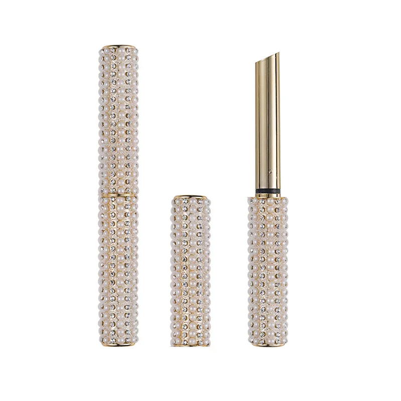 

Pearl Diamond Lipstick Tube Empty Cosmetic Lip Balm Bottle Container DIY Handcraft Lip Gloss Tubes Container Refillable Bottle