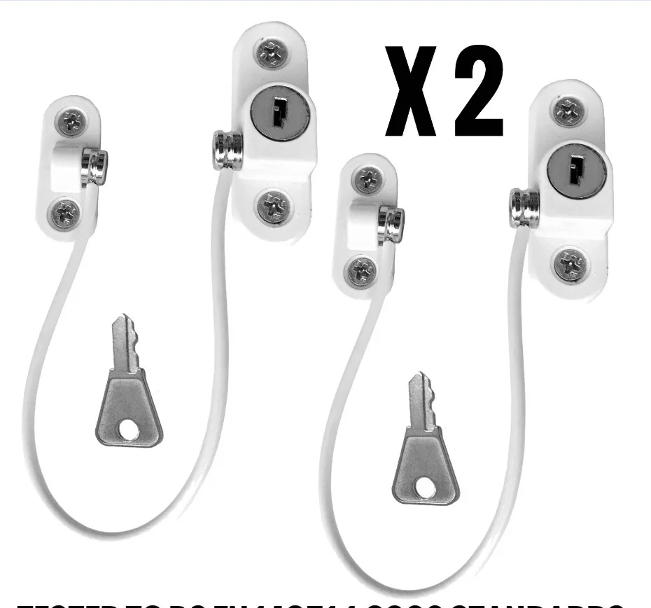 2PCS Stainless Steel Door Window Limit Lock Restrictor Safety Device Key Lock Child Kids Safe Limit Car Locks 185mm Limit White 
2PCS Stainless Steel Door Window Limit Lock Restrictor Safety Device Key Lock Child Kids Safe Limit Car Locks 185mm Limit White