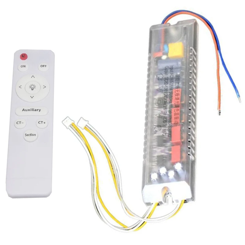 

Infrared remote control LED driver 3 colors ceiling lamp transformer (40-60W)X2 input 165-265V output 120-200V 240mA