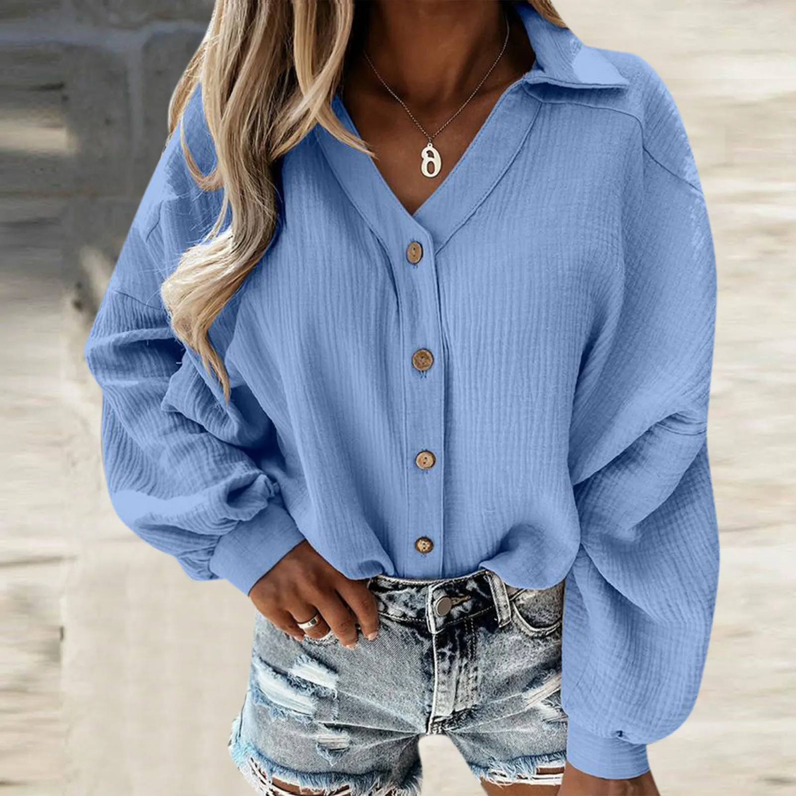 Winter Women's Clothing Casual Solid Color Shirts Long Sleeve T-shirts Loose V-neck Blouses For Women Streetwear Tops
Winter Women's Clothing Casual Solid Color Shirts Long Sleeve T-shirts Loose V-neck Blouses For Women Streetwear Tops