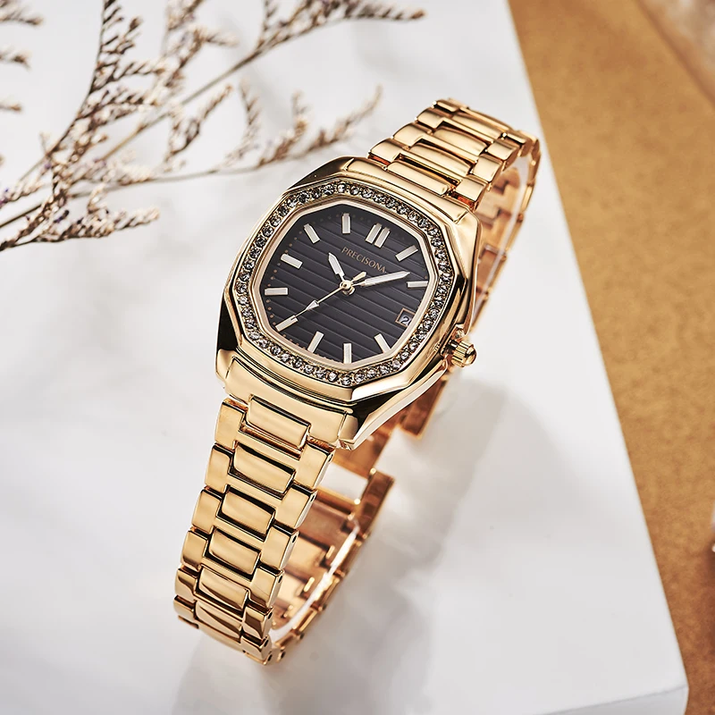 Женские часы женские модные 2019 люксовый бренд кварцевые с бриллиантами золотые