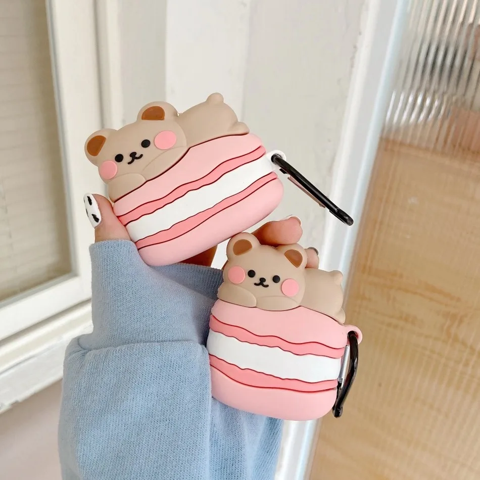 Cute Earphone Case For AirPods Cartoon Macaroon Bear Headset Case For Apple AirPods 2 3 AirPods Pro Silicone Cover with Keychain
Cute Earphone Case For AirPods Cartoon Macaroon Bear Headset Case For Apple AirPods 2 3 AirPods Pro Silicone Cover with Keychain