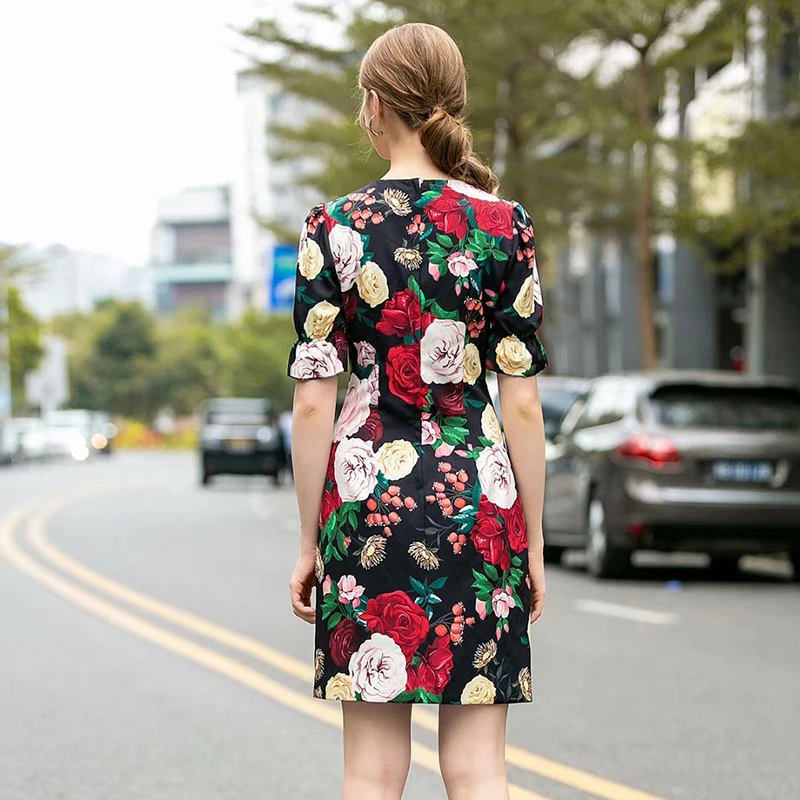 VERDEJULIAY Spring Fashion Sheath Sexy Dress Women's Lantern Sleeve Ruffles Floral Print Party Mini Bodycon Pencil Dress 
VERDEJULIAY Spring Fashion Sheath Sexy Dress Women's Lantern Sleeve Ruffles Floral Print Party Mini Bodycon Pencil Dress
