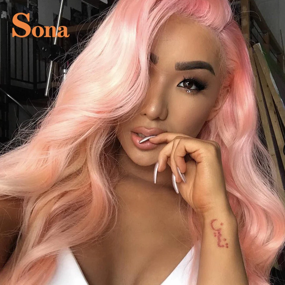 Body Wave Lace Front Wig Transparent Lace Frontal Wigs Pink Wig Brazilian Virgin Wigs for Women Colored Human Hair Wig 
Body Wave Lace Front Wig Transparent Lace Frontal Wigs Pink Wig Brazilian Virgin Wigs for Women Colored Human Hair Wig