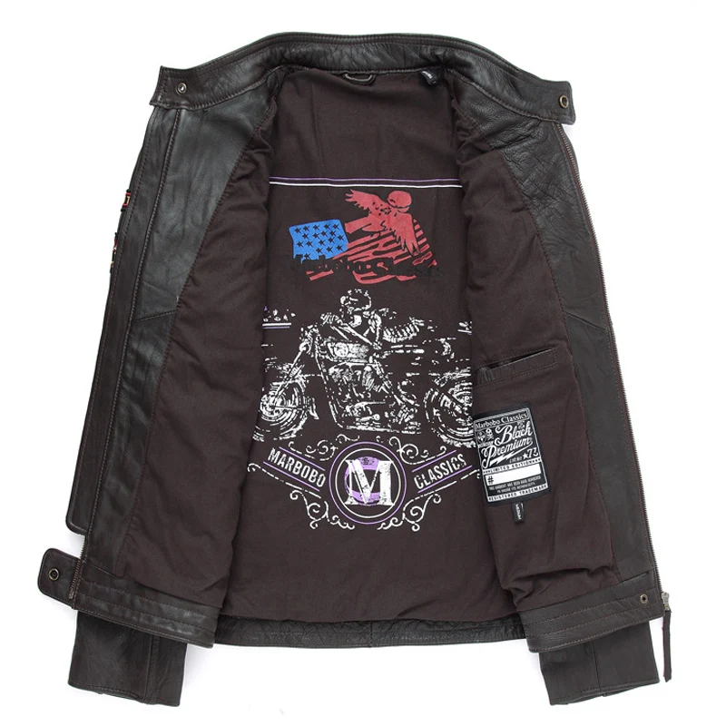 Nice Shipping Sulls Genuine Leather Jacket Men Black Cowskin Motorcycle Jacket Mens Indian Chief Pattern Biker Coats
Nice Shipping Sulls Genuine Leather Jacket Men Black Cowskin Motorcycle Jacket Mens Indian Chief Pattern Biker Coats