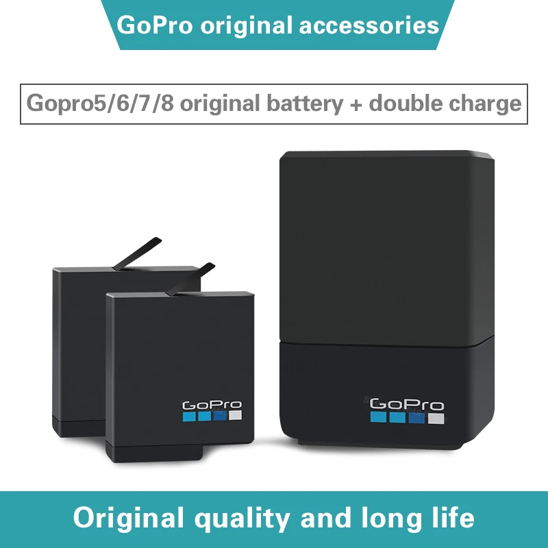 Аккумулятор для gopro hero 5 black 6 7 Оригинальная батарея и двойное зарядное устройство