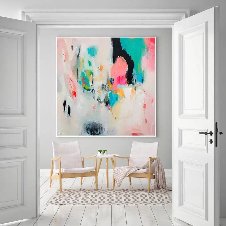 Abstract canvas art giclee , pink and white , modern painting wall art , acrylic abstract Big oil painting
Abstract canvas art giclee , pink and white , modern painting wall art , acrylic abstract Big oil painting