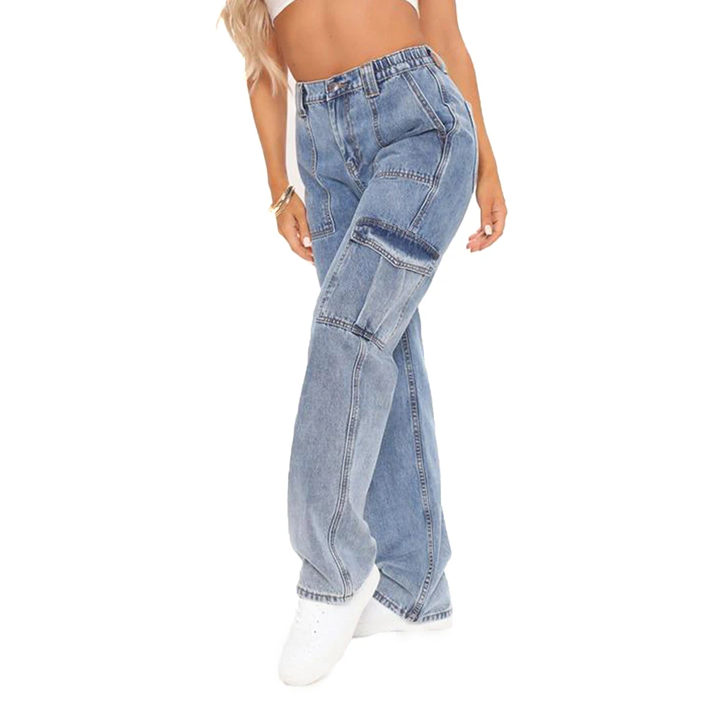 Women Pockets Casual All-Season Pant Multi-pocket Zip Denim Straight Solid Color Jeans Mid Hight Wide Leg Female Streetwear
Women Pockets Casual All-Season Pant Multi-pocket Zip Denim Straight Solid Color Jeans Mid Hight Wide Leg Female Streetwear