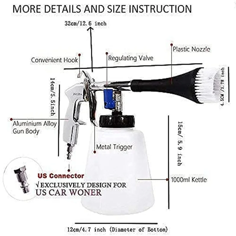 Washer Cockpit Care With Brush Air Car Wash Water Gun Snow Foam Lance Car Interior Dry Cleaning Maintenance Automobiles Parts
Washer Cockpit Care With Brush Air Car Wash Water Gun Snow Foam Lance Car Interior Dry Cleaning Maintenance Automobiles Parts