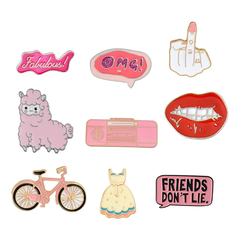 Cartoon Pink Collection Enamel Pins Bike Umbrealla Lips Dress Sheep Brooches Lapel Pin Custom Badge Creative Gift for Girl Women
Cartoon Pink Collection Enamel Pins Bike Umbrealla Lips Dress Sheep Brooches Lapel Pin Custom Badge Creative Gift for Girl Women