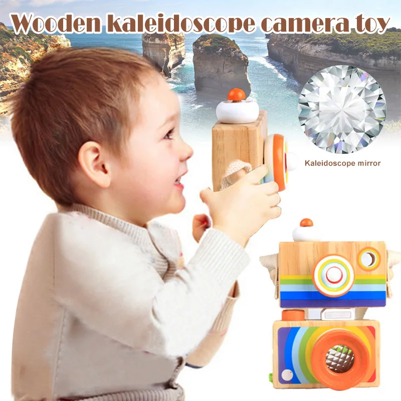 Новая деревянная Радужная игрушка с камерой для малышей Детская линза