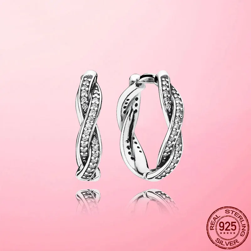 CLassic New Real 925 Sterling Silver Round Twist Hoop Earrings for Women Clear Cubic Zircon Wedding Party Fine Jewelry Gift
CLassic New Real 925 Sterling Silver Round Twist Hoop Earrings for Women Clear Cubic Zircon Wedding Party Fine Jewelry Gift