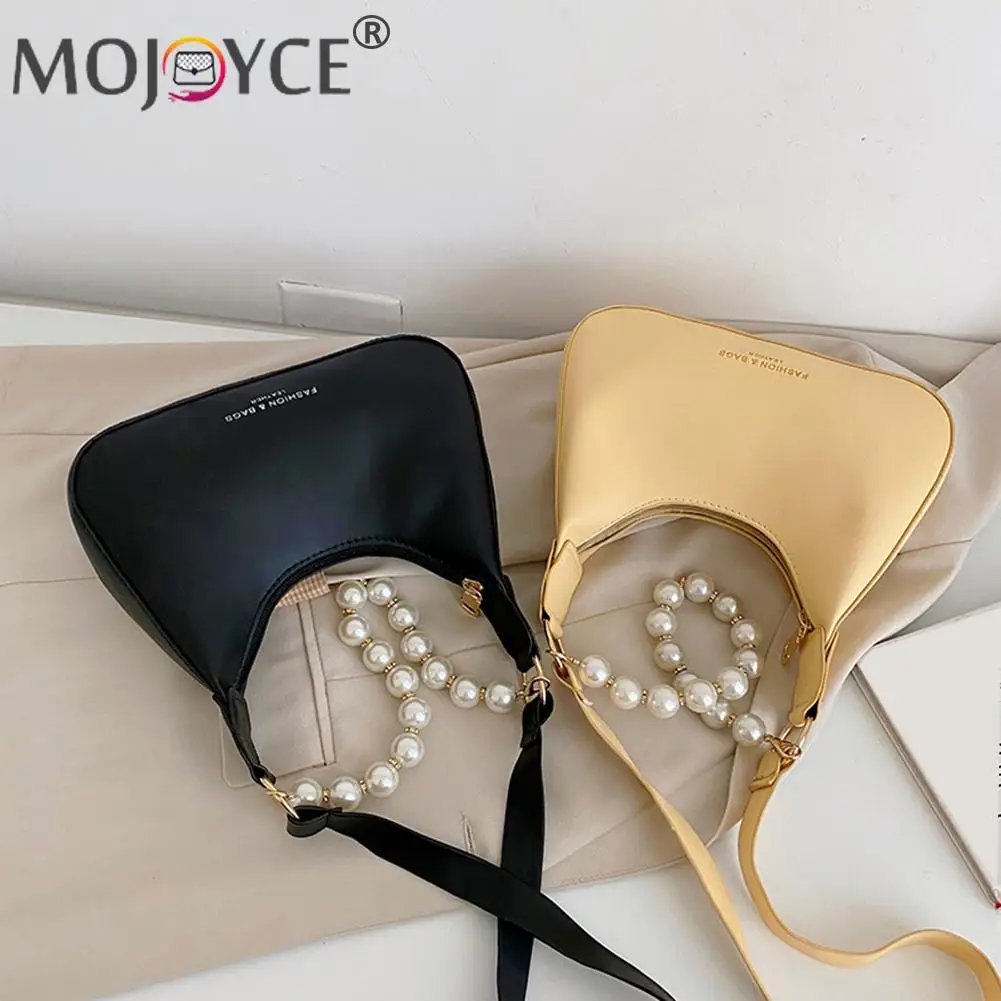 Women Solid Color Bag PU Hobos Shoulder Underarm Retro Pearl Chain Small Purse New Collection All-match Subaxillary Tote
Women Solid Color Bag PU Hobos Shoulder Underarm Retro Pearl Chain Small Purse New Collection All-match Subaxillary Tote