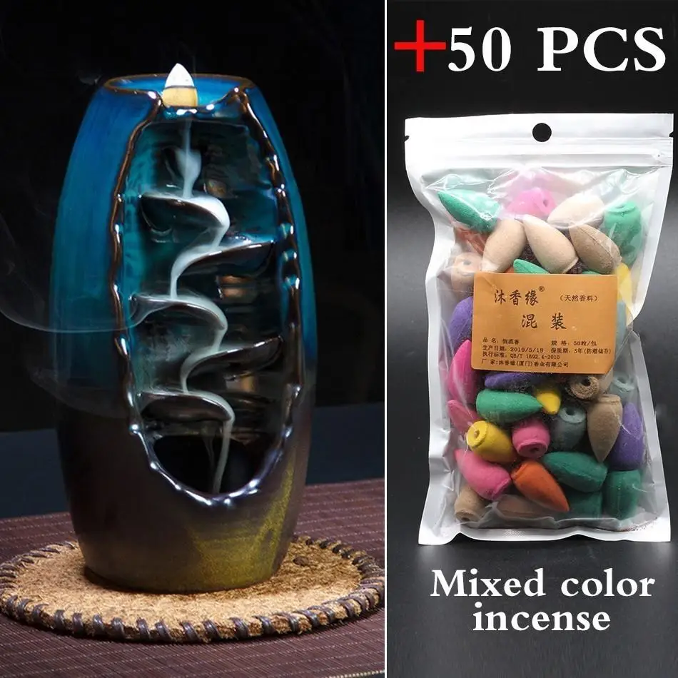 50Pcs Handicraft Incense Holder Ceramic Backflow Waterfall Smoke Incense Burner Home Decor Birthday Valentine's Christmas Gift
50Pcs Handicraft Incense Holder Ceramic Backflow Waterfall Smoke Incense Burner Home Decor Birthday Valentine's Christmas Gift