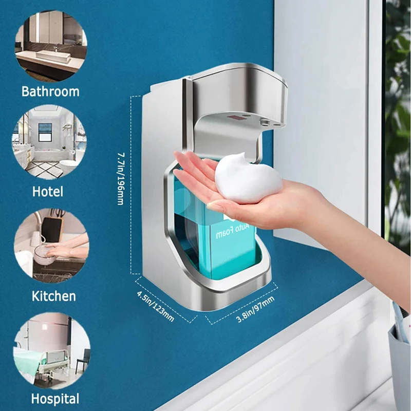 Automatic Soap Dispenser Touchless, Hand Free Soap Dispenser Foaming Soap Dispenser USB Charging 500Ml
Automatic Soap Dispenser Touchless, Hand Free Soap Dispenser Foaming Soap Dispenser USB Charging 500Ml