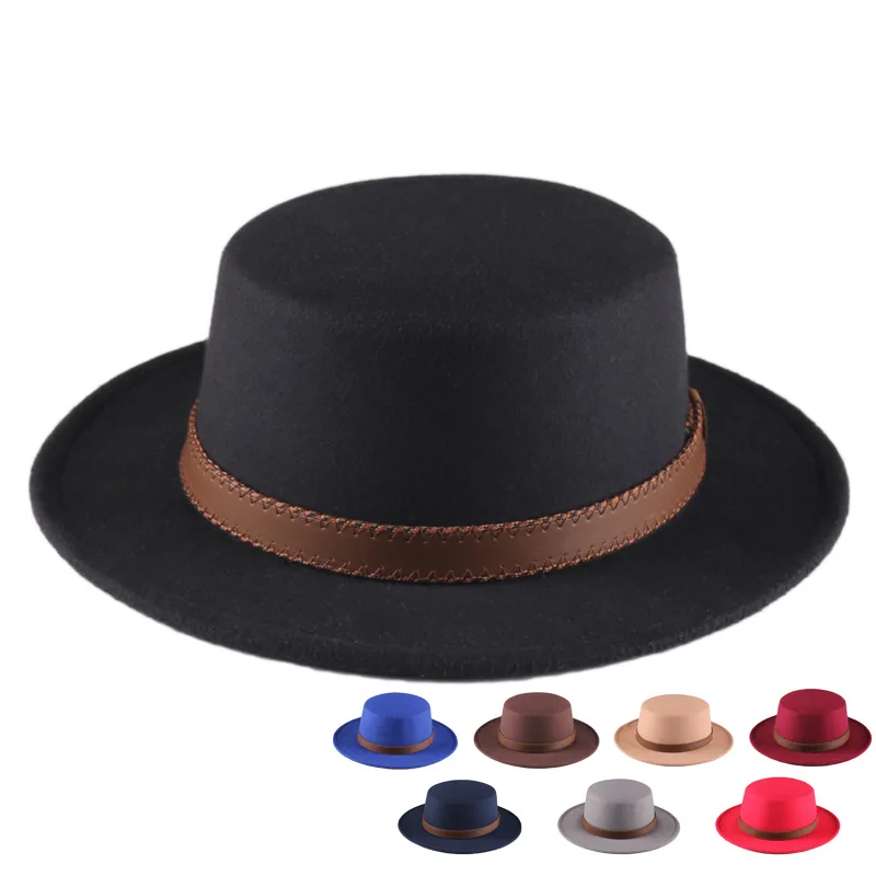 autumn Bowler hat Women's cap hats winter felt 2021fashion black buckle strap round sun spring for men fedoras European American
autumn Bowler hat Women's cap hats winter felt 2021fashion black buckle strap round sun spring for men fedoras European American