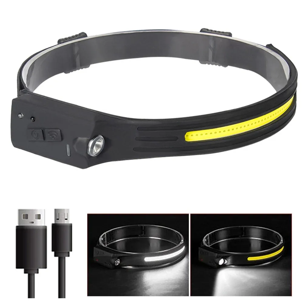 Outdoor Induction Headlamp COB LED Head Lamp Built-in Battery Headlight Torch Flashlight USB Rechargeable Bar Head Band Lamp
Outdoor Induction Headlamp COB LED Head Lamp Built-in Battery Headlight Torch Flashlight USB Rechargeable Bar Head Band Lamp