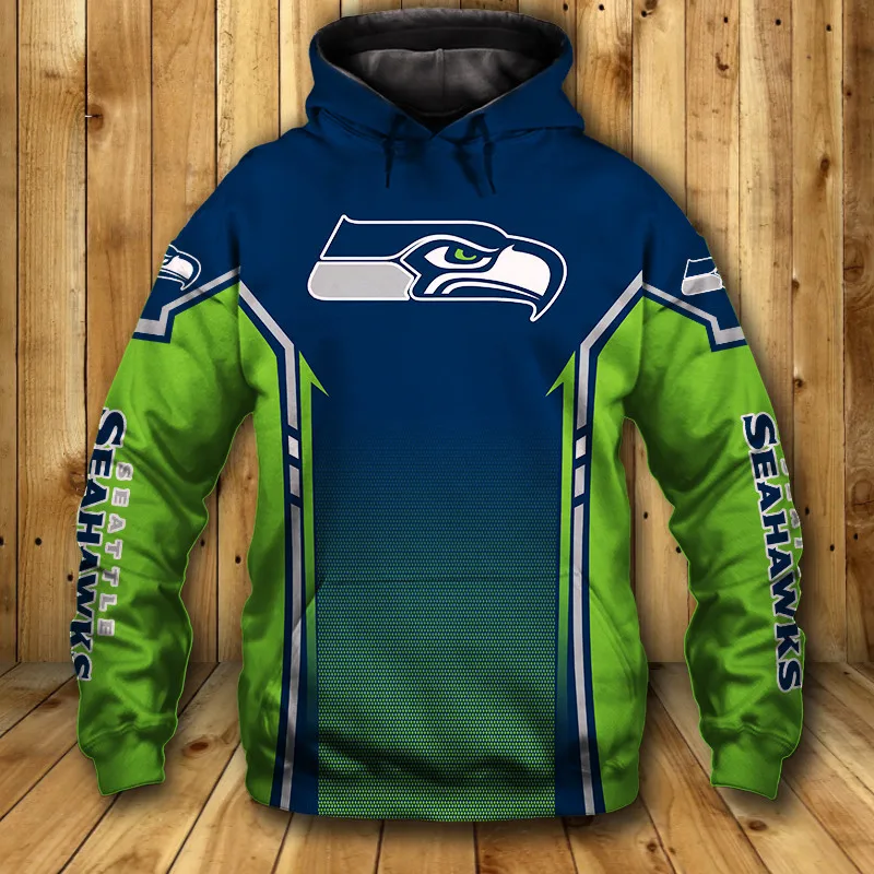 Seattle men's long sleeve casual Seahawks hoodie Blue green stitching gradient color dot pattern print 3D sweatshirts
Seattle men's long sleeve casual Seahawks hoodie Blue green stitching gradient color dot pattern print 3D sweatshirts