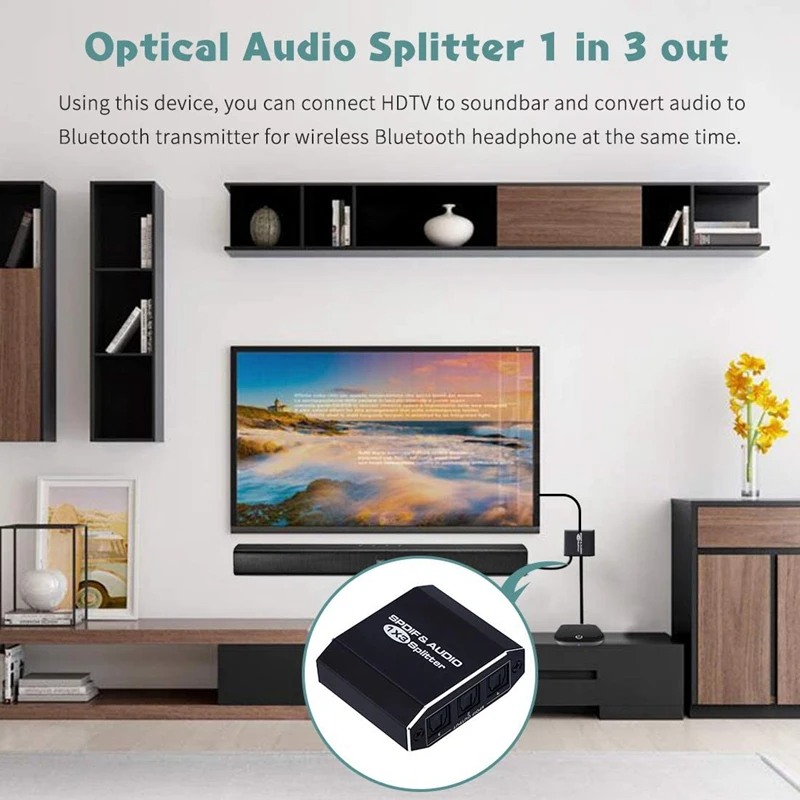 Digital Optical Audio Splitter 1X3 SPDIF Toslink Optical Fiber Audio Splitter 1 in 3 Out Aluminum Alloy
Digital Optical Audio Splitter 1X3 SPDIF Toslink Optical Fiber Audio Splitter 1 in 3 Out Aluminum Alloy