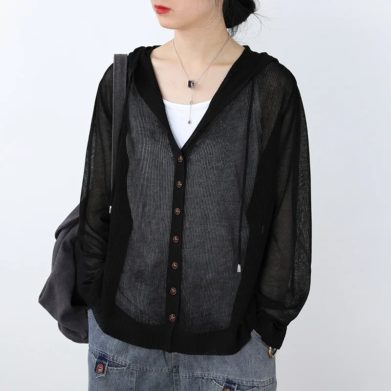 Women 2020 Summer Knit Casual Thin Sweaters Cardigan New Female Ice Silk Coats Hollow Out Sunscreen Air Conditioning Tops
Women 2020 Summer Knit Casual Thin Sweaters Cardigan New Female Ice Silk Coats Hollow Out Sunscreen Air Conditioning Tops