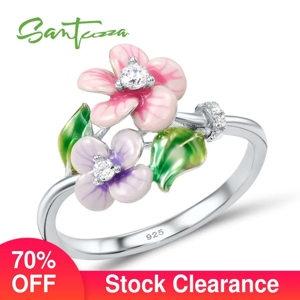 SANTUZZA Silver Ring For Women Genuine 925 Sterling Silver Flower Floral Ring Shimmering CZ Fashion Jewelry Handmade Enamel
SANTUZZA Silver Ring For Women Genuine 925 Sterling Silver Flower Floral Ring Shimmering CZ Fashion Jewelry Handmade Enamel