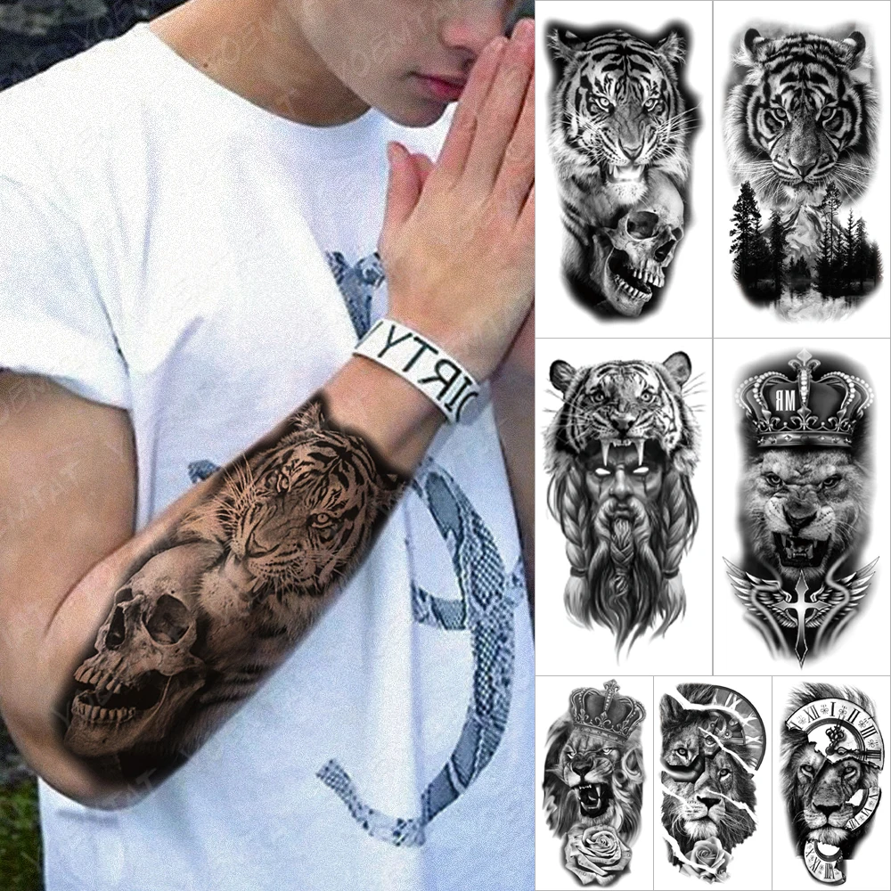 Waterproof Temporary Tattoo Sticker Skull Tiger Hunter Flash Tattoos Lion Animal Wolf Rose Cross Wings Body Art Arm Fake Tatoo W
Waterproof Temporary Tattoo Sticker Skull Tiger Hunter Flash Tattoos Lion Animal Wolf Rose Cross Wings Body Art Arm Fake Tatoo W