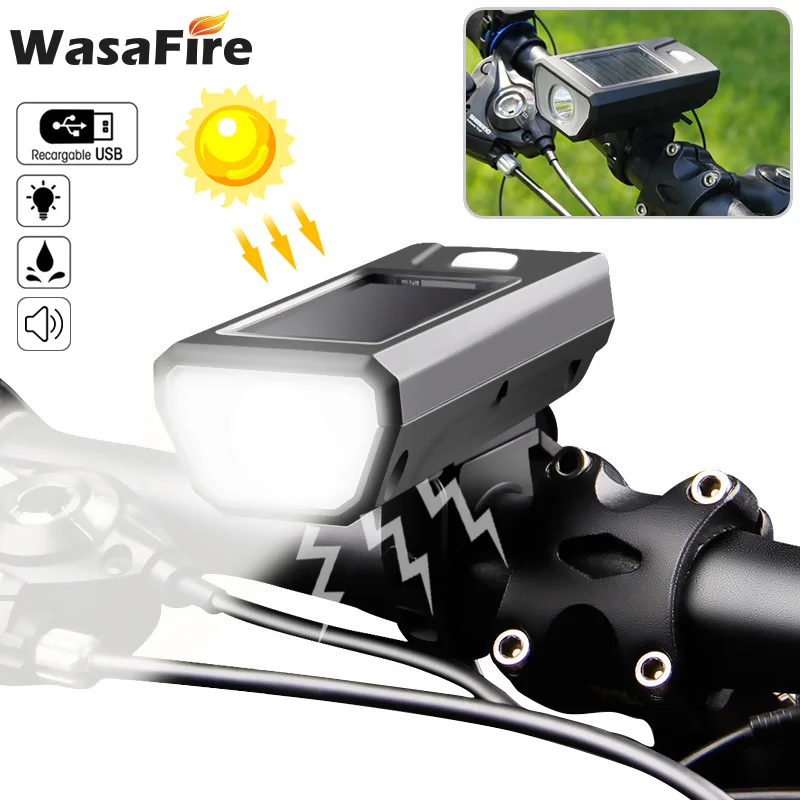 Solar Power Bicycle Light with Horn LED Super Bright USB Rechargeable Bike Front Light MTB Flashlight Cycling Lantern Headlight
Solar Power Bicycle Light with Horn LED Super Bright USB Rechargeable Bike Front Light MTB Flashlight Cycling Lantern Headlight