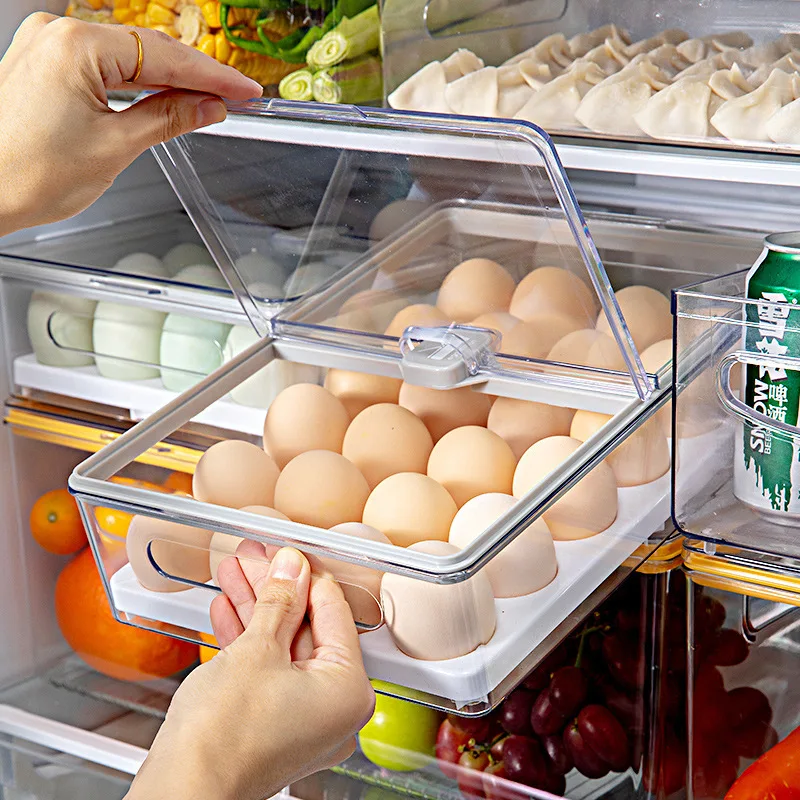 Flip-Top Refrigerator Storage Box Plastic Anti-Collision Egg Storage Box Stackable Refrigerator Egg Tray Storage Box
Flip-Top Refrigerator Storage Box Plastic Anti-Collision Egg Storage Box Stackable Refrigerator Egg Tray Storage Box