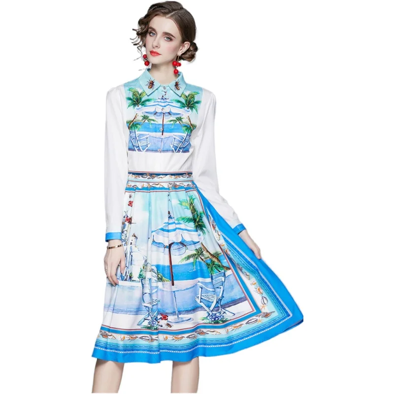 Simgent Shirt Dress Women Long Sleeve Turn Down Collar A Line Beach Print Midi Long Dresses Woman Clothing Vestidos SG011221
Simgent Shirt Dress Women Long Sleeve Turn Down Collar A Line Beach Print Midi Long Dresses Woman Clothing Vestidos SG011221