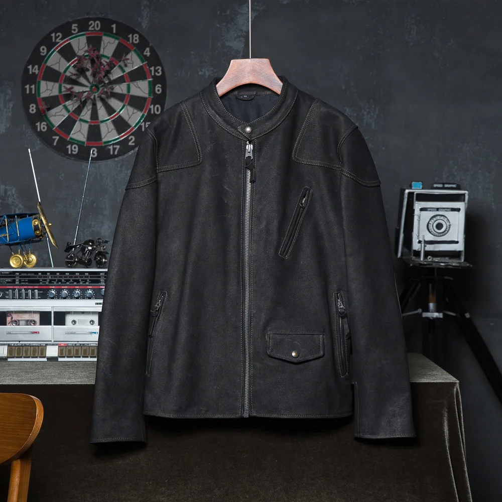 Thick Matte Genuine Leather Jacket Men Natural Cowhide Motorcycle Clothing Winter Coat Asian Size Wholesale Drop Shipping
Thick Matte Genuine Leather Jacket Men Natural Cowhide Motorcycle Clothing Winter Coat Asian Size Wholesale Drop Shipping