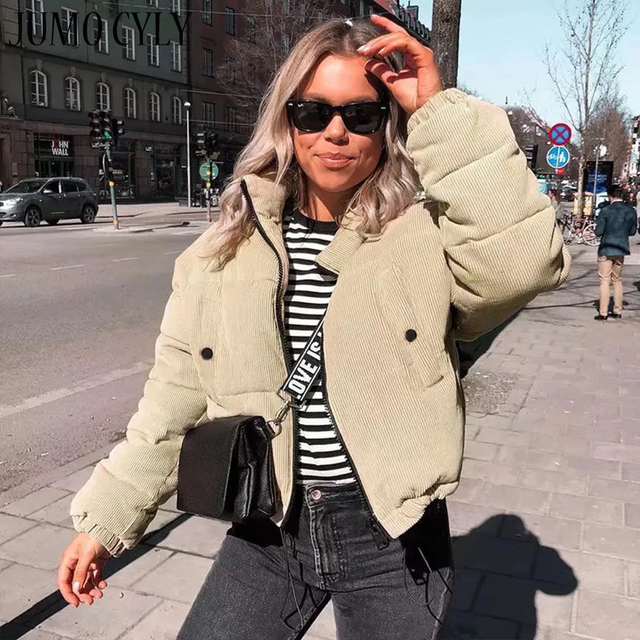 Women's Winter Jackets 2021 Corduroy Stand-up Collar Thicken Keep Warm Coat Women Slim Fit Zip Long Sleeves Parkas Puffer Jacket
Women's Winter Jackets 2021 Corduroy Stand-up Collar Thicken Keep Warm Coat Women Slim Fit Zip Long Sleeves Parkas Puffer Jacket