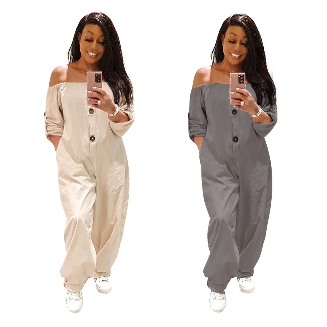 Chiclover Casual Plus Size Clothes Wholesale Items Jumpsuit Women Loose Slash Neck Sexy Rompers Trouser with Pockets Jump Suit
Chiclover Casual Plus Size Clothes Wholesale Items Jumpsuit Women Loose Slash Neck Sexy Rompers Trouser with Pockets Jump Suit