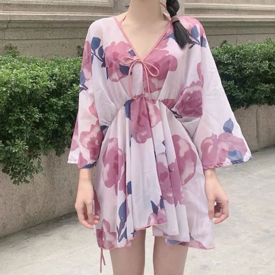 Высококачественный Женский купальник, элегантный роскошный комплект бикини с принтом, пикантная шаль с открытой спиной для пляжа, праздник... 
Высококачественный Женский купальник, элегантный роскошный комплект бикини с принтом, пикантная шаль с открытой спиной для пляжа, праздник...