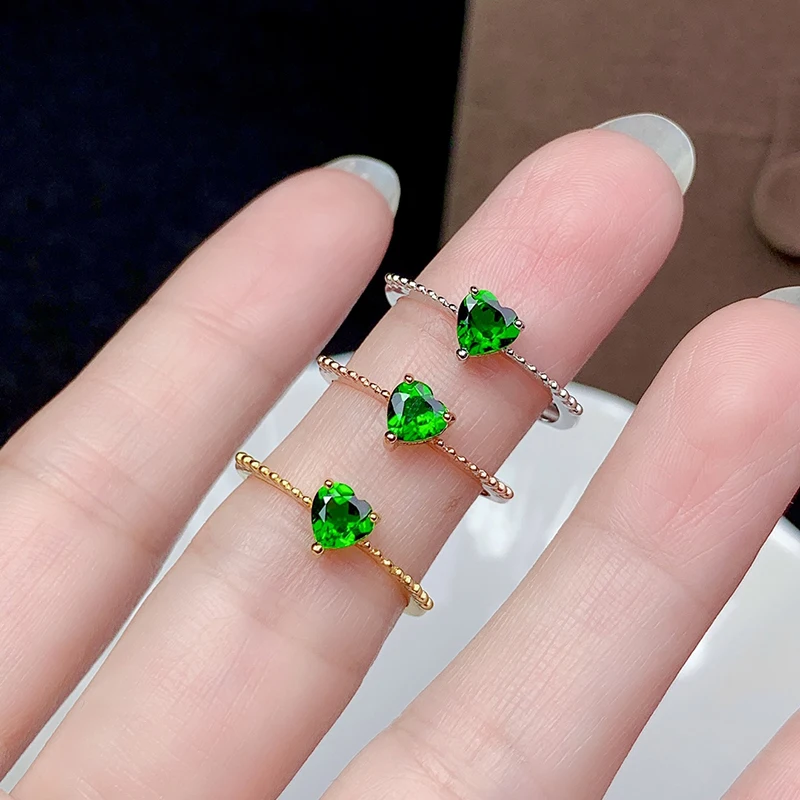Natural Diopside Ring for Women Party Fine Jewelry S925 Silver Heart Cuted Gemstones With Certificate Top Quality Gifts 5*5MM
Natural Diopside Ring for Women Party Fine Jewelry S925 Silver Heart Cuted Gemstones With Certificate Top Quality Gifts 5*5MM