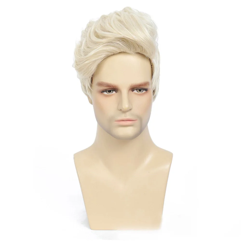 Men Short Blonde Nature Wavy Synthetic Wig Heat Resistant Fiber Wig For Male Party Cosplay Use Nature Looking Wig
Men Short Blonde Nature Wavy Synthetic Wig Heat Resistant Fiber Wig For Male Party Cosplay Use Nature Looking Wig