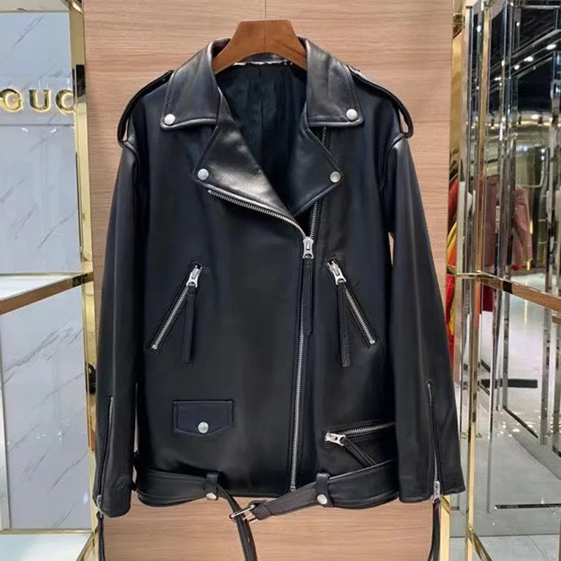 2021 New Fashion Female's Clothes Genuine Leather Jacket Women Coat Spring Wide Version Locomotive Model Style Real Sheepskin
2021 New Fashion Female's Clothes Genuine Leather Jacket Women Coat Spring Wide Version Locomotive Model Style Real Sheepskin