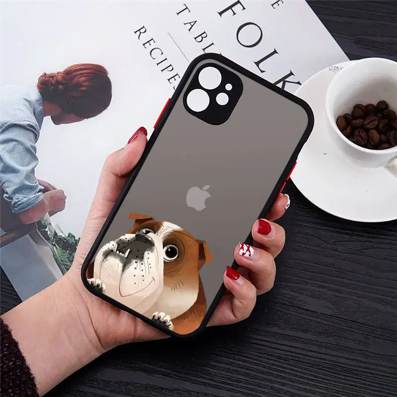 French Bull dog cute funny cartoon lovely Phone Matte Transparent for iPhone 7 8 11 12 s mini pro X XS XR MAX Plus cover funda
French Bull dog cute funny cartoon lovely Phone Matte Transparent for iPhone 7 8 11 12 s mini pro X XS XR MAX Plus cover funda