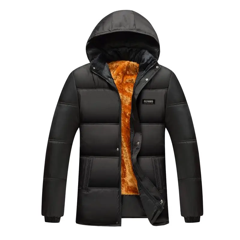 Mens Cotton Padded Jacket Winter Hooded Collar Warm Black Fleece Jacket Windbreaker Soft Shell Slim Fit Solid Jacket For Men
Mens Cotton Padded Jacket Winter Hooded Collar Warm Black Fleece Jacket Windbreaker Soft Shell Slim Fit Solid Jacket For Men