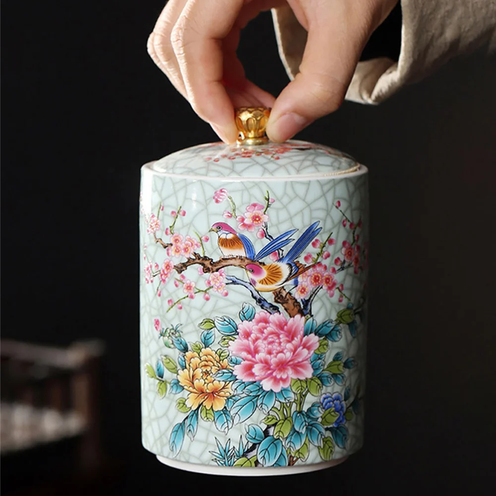 550ml Portable Sealed Jar Enamel Tea Tin Tea Storage Box Ceramic Tea Canister
550ml Portable Sealed Jar Enamel Tea Tin Tea Storage Box Ceramic Tea Canister