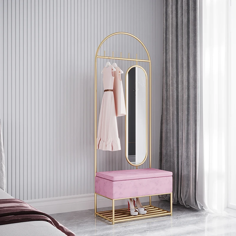 zq Light Luxury Coat Rack with Rotating Floor Mirror Home Doorway Hallway Bedroom Shoe Changing Stool
zq Light Luxury Coat Rack with Rotating Floor Mirror Home Doorway Hallway Bedroom Shoe Changing Stool