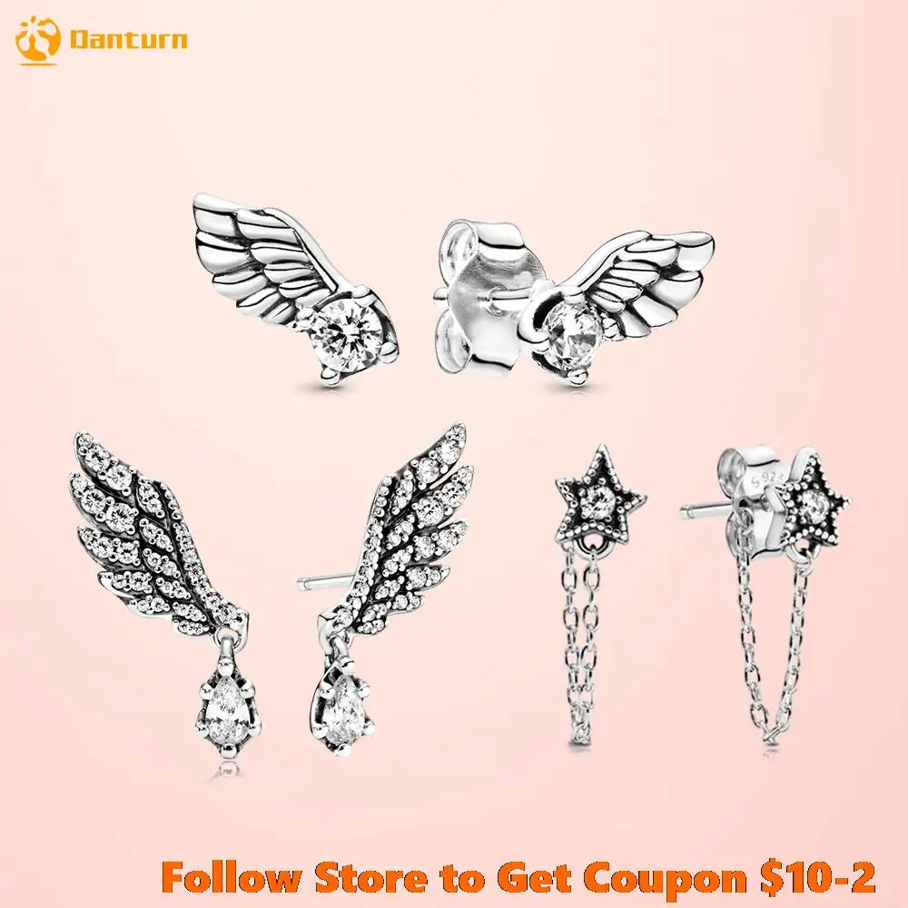 New 925 Sterling Silver Sparkling Angel Wing Celestial Celestial Stars Stud Earrings ever Women Stud Earrings Jewelry
New 925 Sterling Silver Sparkling Angel Wing Celestial Celestial Stars Stud Earrings ever Women Stud Earrings Jewelry