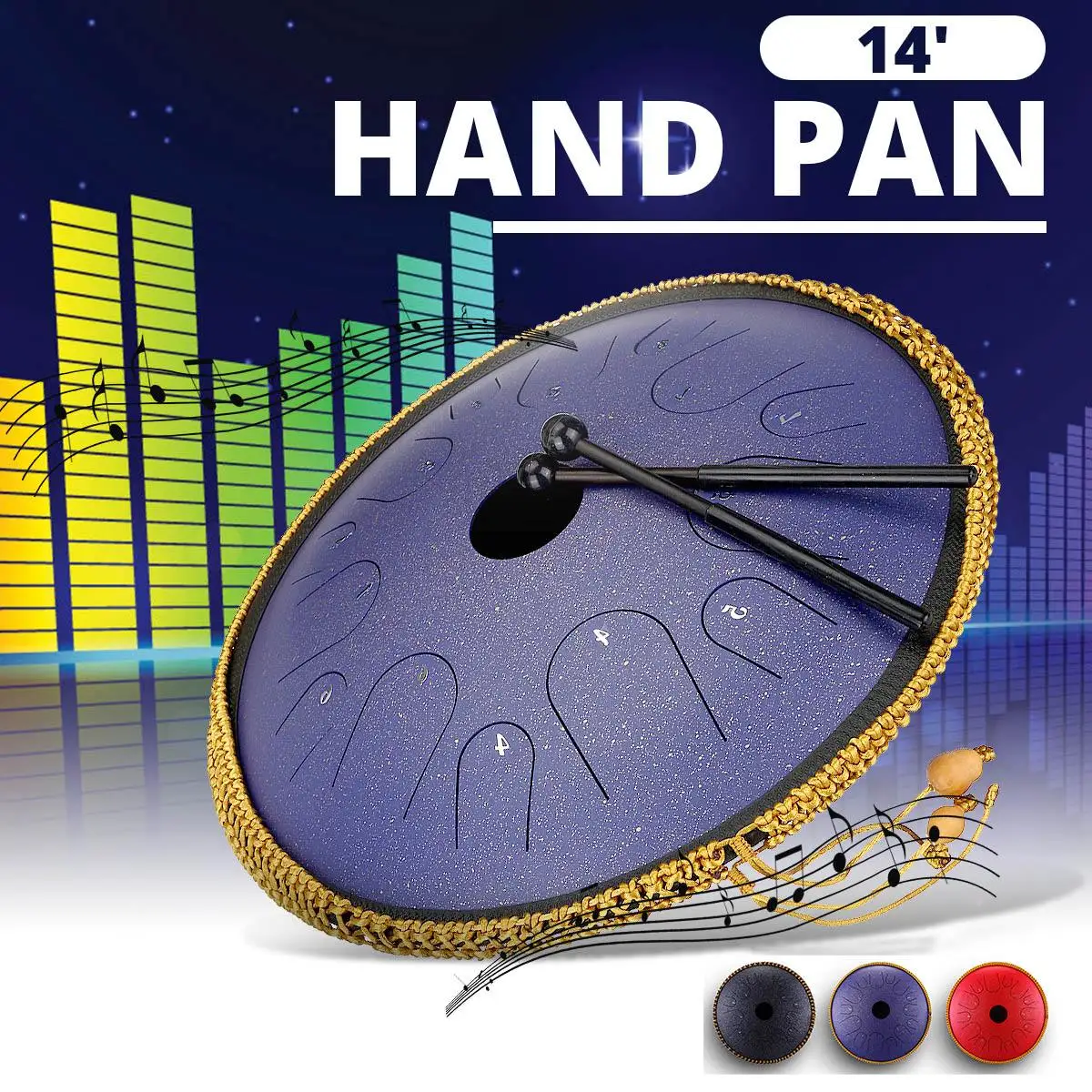 Professional 14 Notes 14 Inch Tambourine Ethereal Brass Tongue Handpan Drum Drummer Musical Instrument Percussion
Professional 14 Notes 14 Inch Tambourine Ethereal Brass Tongue Handpan Drum Drummer Musical Instrument Percussion