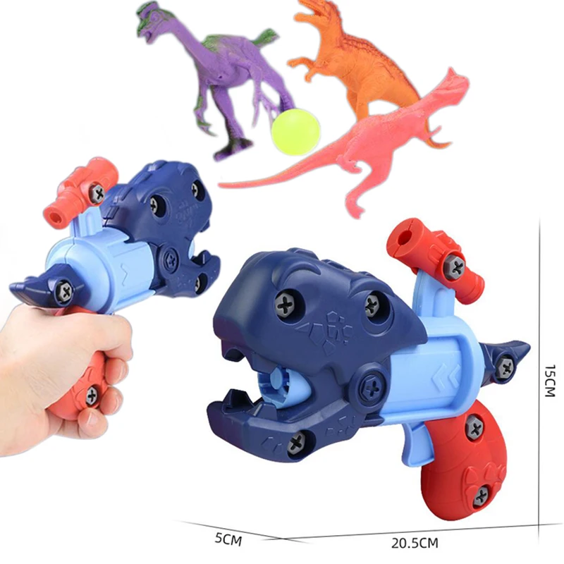 New DIY Blocks Dinosaur Toy Gun Shooting Toy Disassembly Gun Toys For Children Parent-child interactive toys
New DIY Blocks Dinosaur Toy Gun Shooting Toy Disassembly Gun Toys For Children Parent-child interactive toys