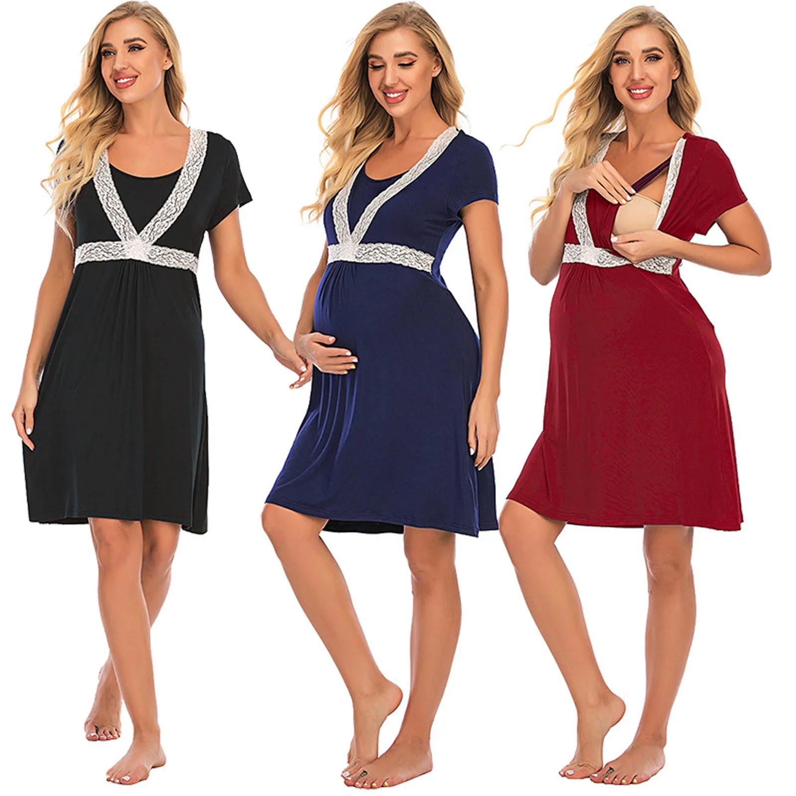 Causal Pregnant Dress Women Summer Autumn Maternity Clothes Breastfeeding Nightdress Casual Dress Pajamas robes de maternité
Causal Pregnant Dress Women Summer Autumn Maternity Clothes Breastfeeding Nightdress Casual Dress Pajamas robes de maternité
