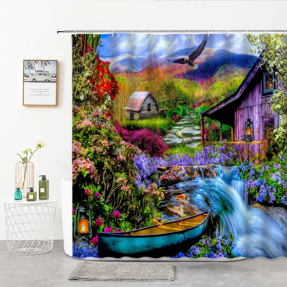 Chinese Garden Landscapes Oil Painting Home Modern Fashion Simplicity Shower Curtain Printing Bathroom Curtain Polyester Decor
Chinese Garden Landscapes Oil Painting Home Modern Fashion Simplicity Shower Curtain Printing Bathroom Curtain Polyester Decor