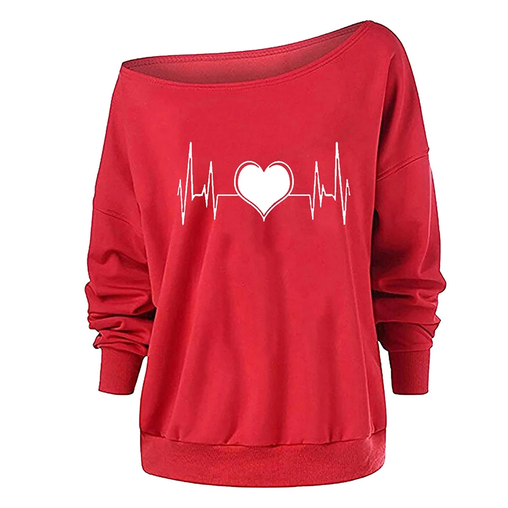 Women Valentine's Day Casual Slash Neck T Shirt Solid Printing Long Sleeve Ladies Scoop Neck Pullover Female Streetwear Gifts
Women Valentine's Day Casual Slash Neck T Shirt Solid Printing Long Sleeve Ladies Scoop Neck Pullover Female Streetwear Gifts
