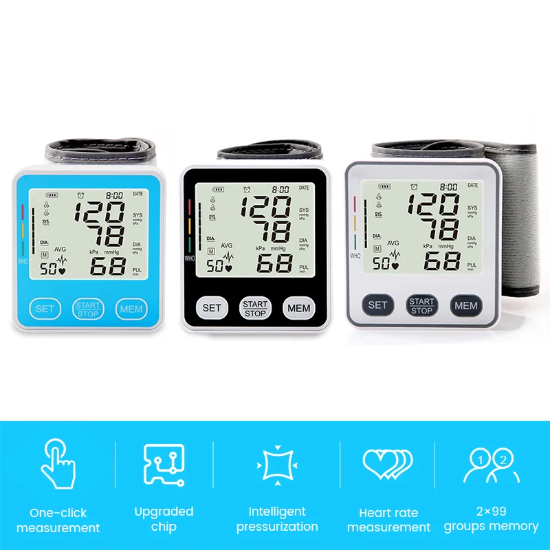Medical Digital Blood Pressure Electric Wrist Blood Pressure Monitor Automatic Tonometer Pulse Heart Beat Rate Meter Device
Medical Digital Blood Pressure Electric Wrist Blood Pressure Monitor Automatic Tonometer Pulse Heart Beat Rate Meter Device