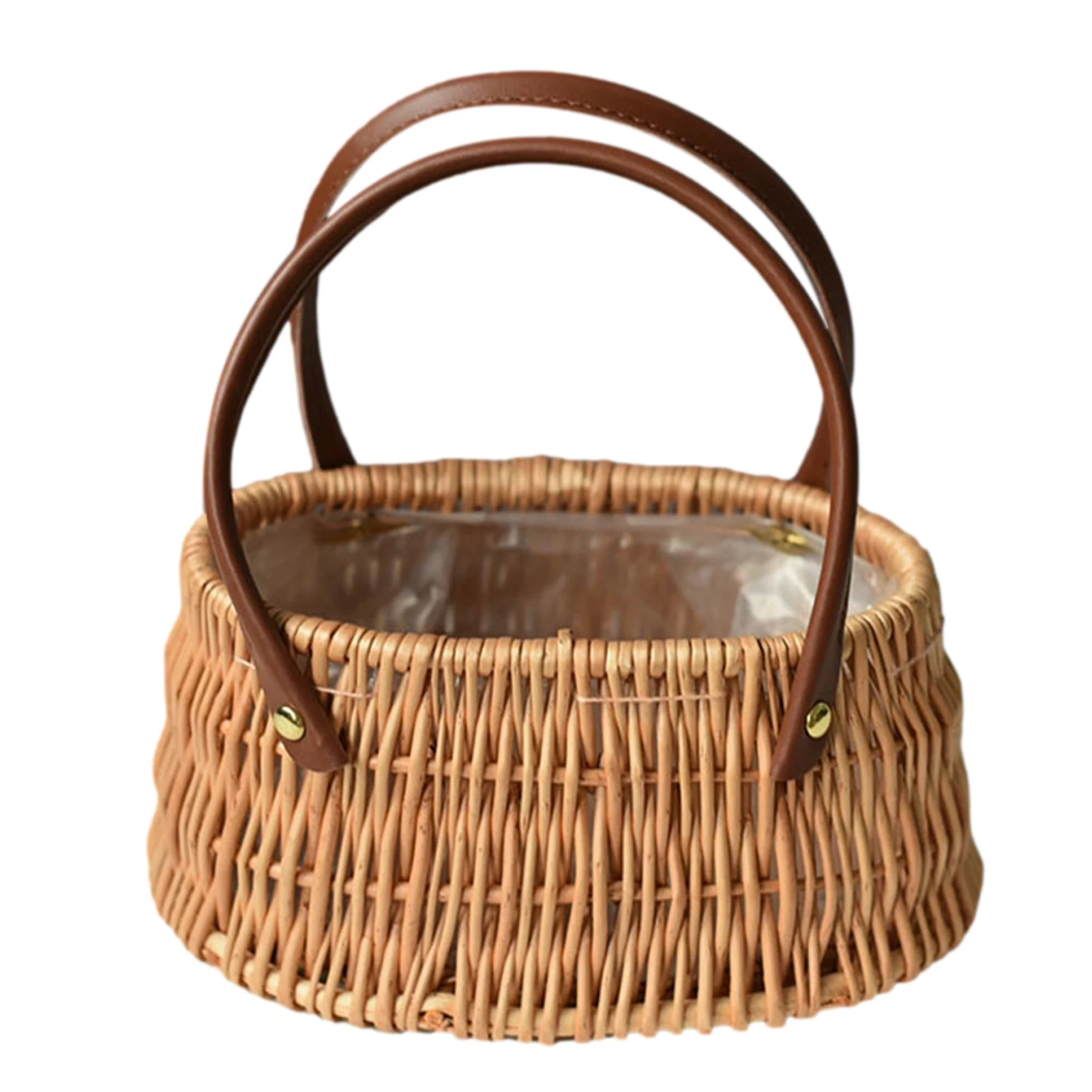 Multifunctional Woven Wicker Flower Basket Creative Tote Basket Picnic Weaving Handheld Basket Portable Outdoor Fruit Holder
Multifunctional Woven Wicker Flower Basket Creative Tote Basket Picnic Weaving Handheld Basket Portable Outdoor Fruit Holder