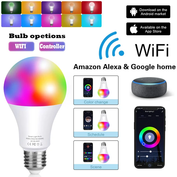 20W WiFi/Remote Control Smart Light Bulb E27 B22 LED Lamp RGB Work with Alexa/Google Home Dimmable Timer Function RGB LED Bulb
20W WiFi/Remote Control Smart Light Bulb E27 B22 LED Lamp RGB Work with Alexa/Google Home Dimmable Timer Function RGB LED Bulb